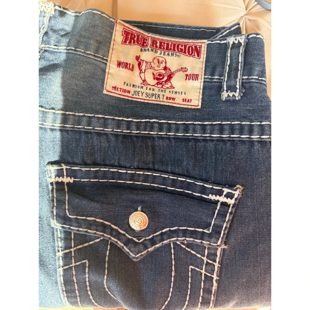 Y2K Vintage True Religion Joey Super T Men Blue Flare Jeans Made in USA Size 40